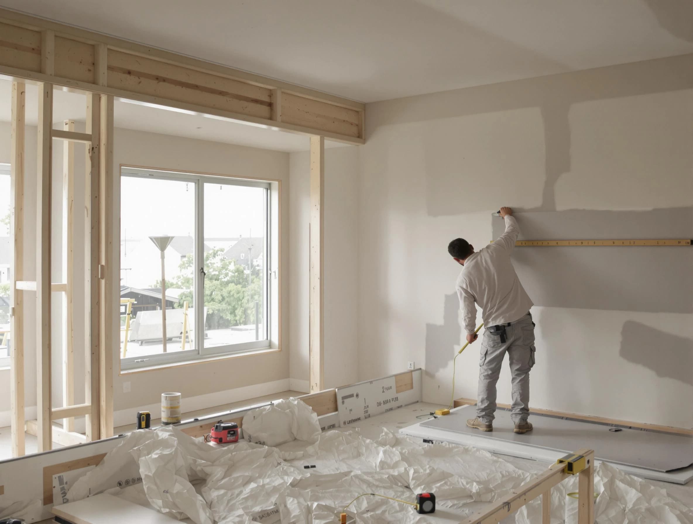 Streetsboro House Painters installing new drywall in Streetsboro, OH