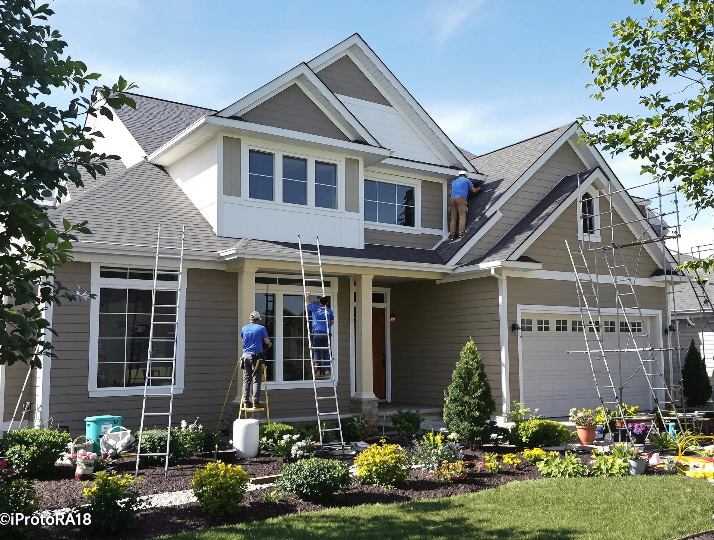 Detailed exterior painting by Streetsboro House Painters in Streetsboro