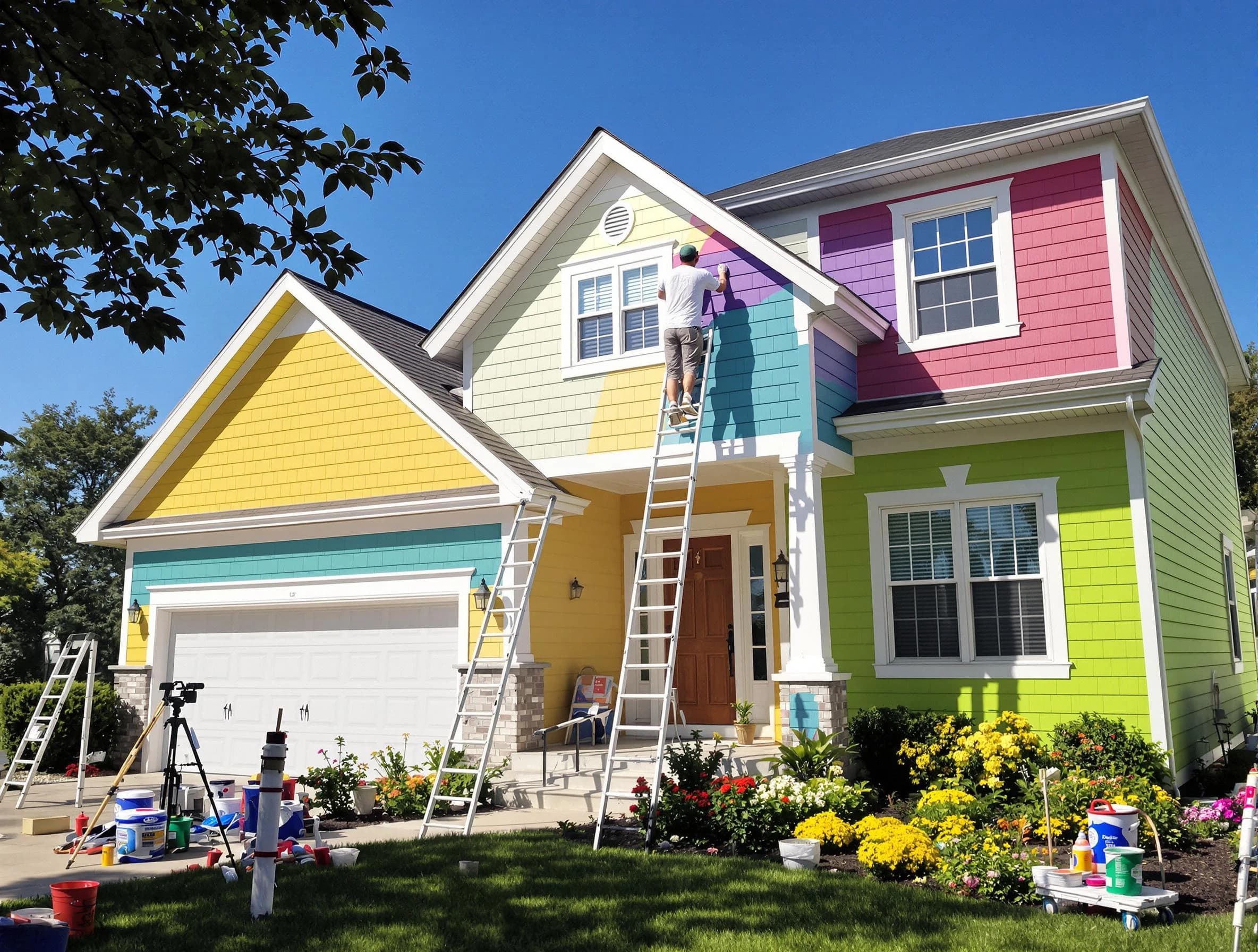 Streetsboro House Painters professionals painting a home exterior in Streetsboro, OH