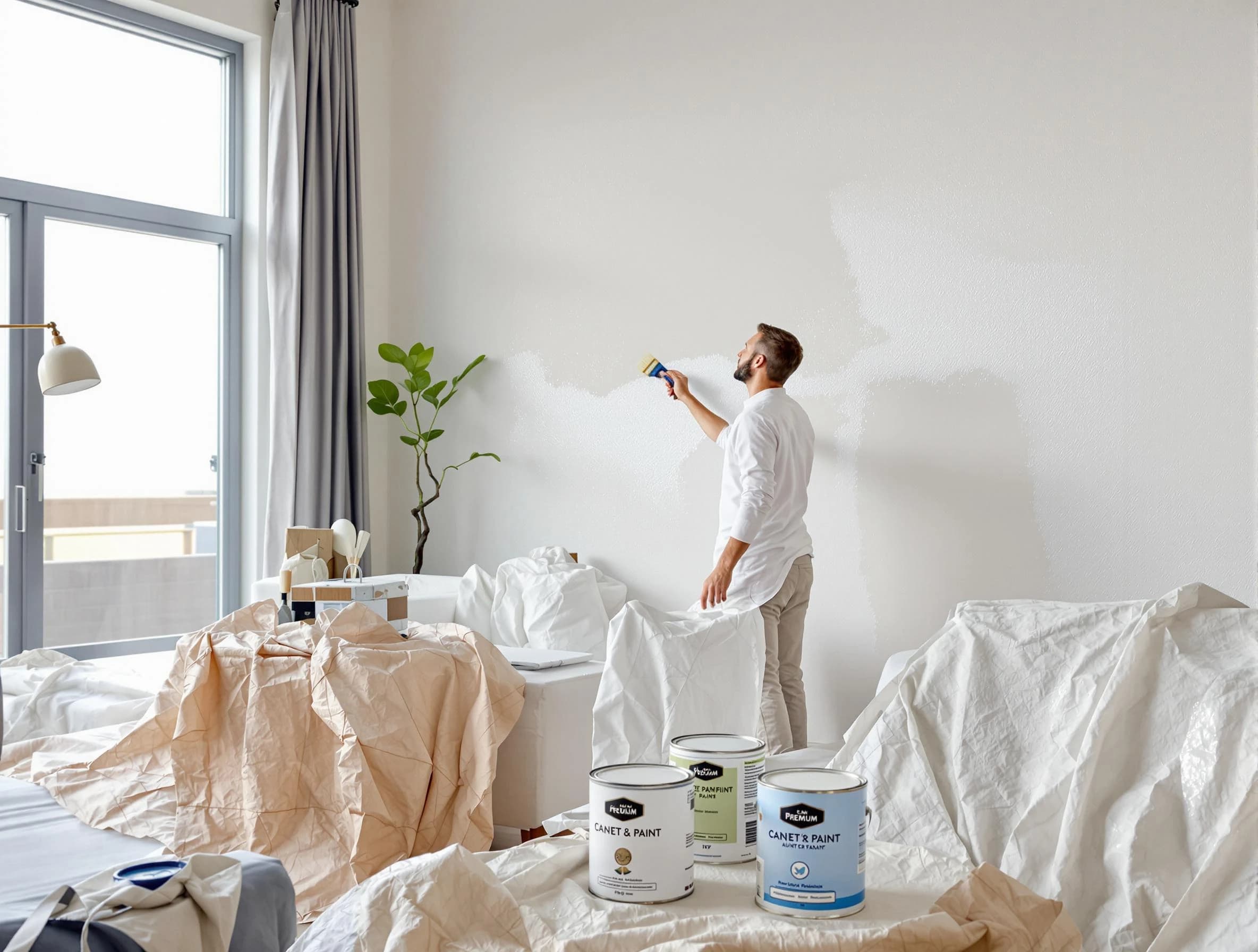 Streetsboro House Painters team carefully painting an interior wall in Streetsboro, OH