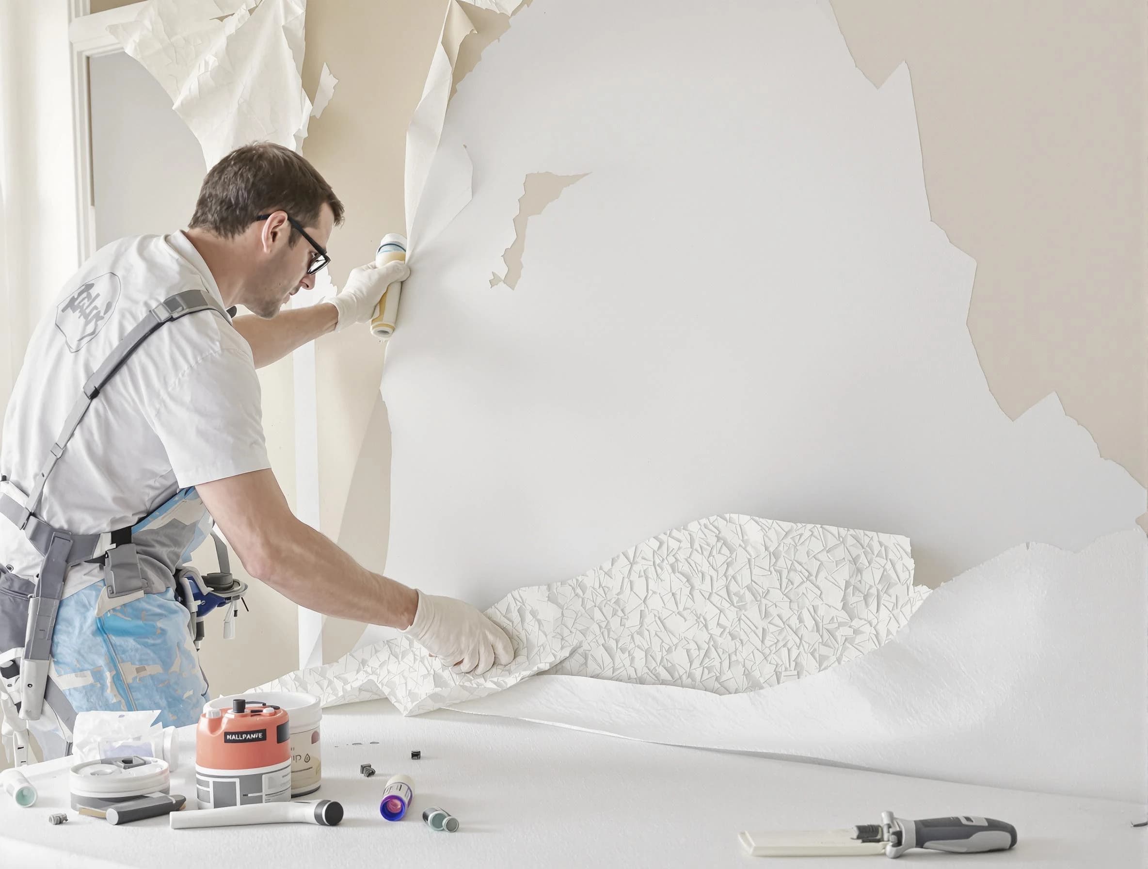 Detailed wallpaper removal and wall prep by Streetsboro House Painters in Streetsboro